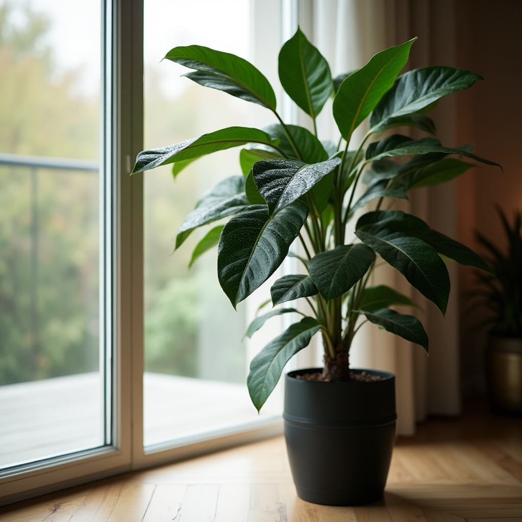 Großer Gummibaum in einem Wohnraum